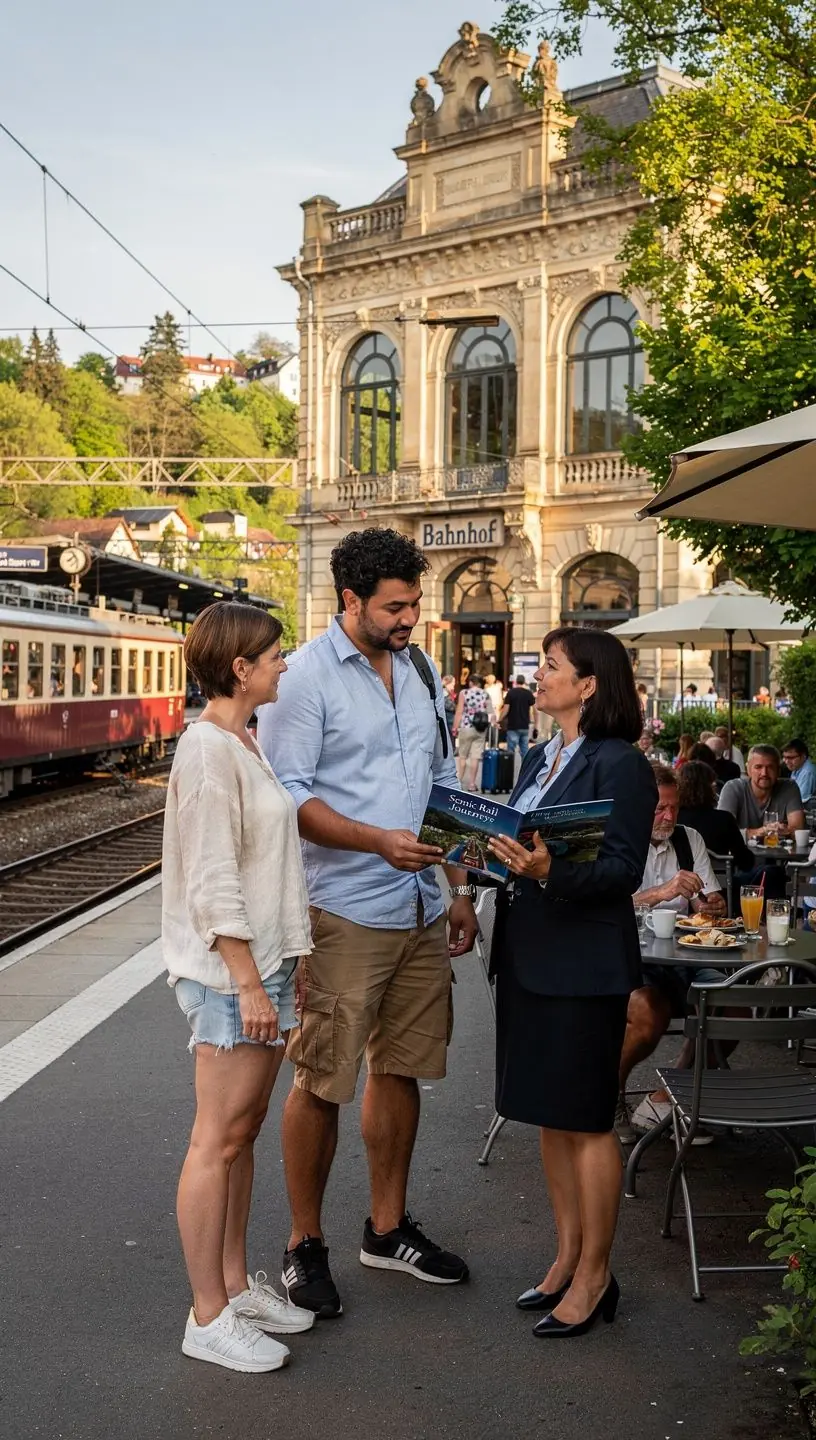 Städtische Sehenswürdigkeiten wie Schlösser und historische Gebäude, die mit Zugreisen leicht erreichbar sind.